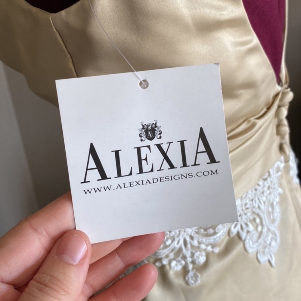 Alexia Designs Sleeveless Champagne Gown - Picture 10 of 11